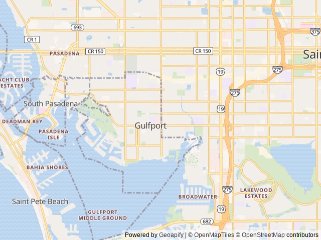 Map for Off Grid or Campground Getaway near Gulfport, FL