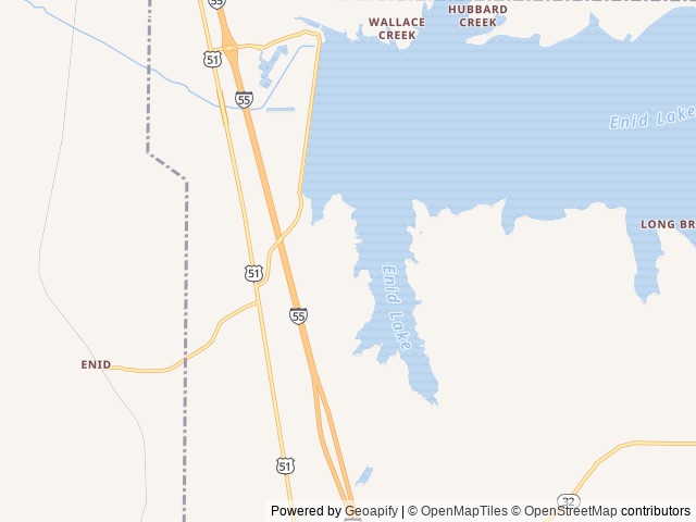 Map of Persimmon Hill Day Use Area location at Enid, MS, United States