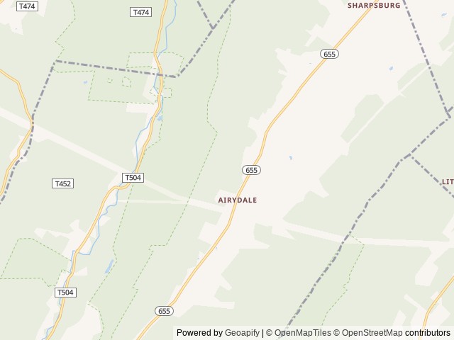 Map of Airydale Retreat location at Mill Creek, PA, United States