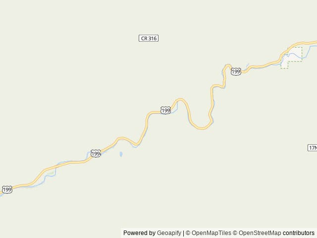 Map of Patrick Creek Campground location at Gasquet, CA, United States