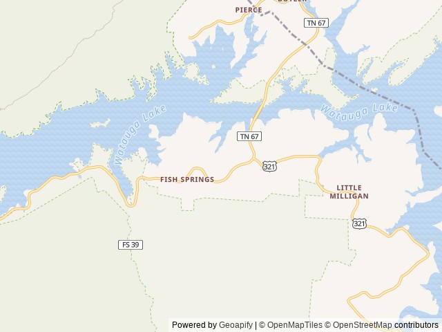 Map of Little Pond Mountain RV & Campground location at Hampton, TN, United States