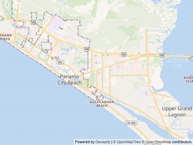 Map of Sun Outdoors Panama City Beach, Florida location at Panama City Beach, FL, United States