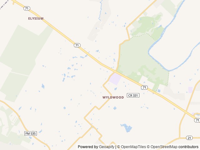 Map of Hwy 71 RV Park location at Lexington, TX, United States