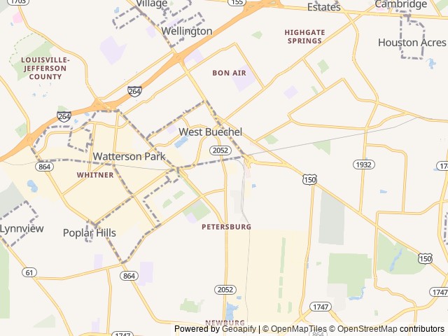 Map of Progress Park Airstream Resort & Event Venue location at Louisville, KY, United States
