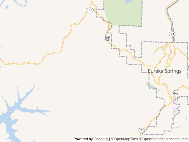 Map of Eureka Yurts and Cabins location at Eureka Springs, AR, United States