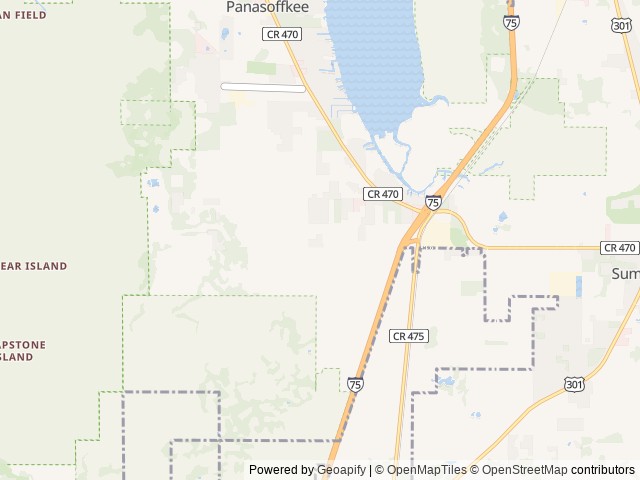 Map of Countryside RV Park location at Lake Panasoffkee, FL, United States