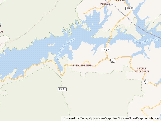 Map of Lake Haven Family Campground location at Hampton, TN, United States