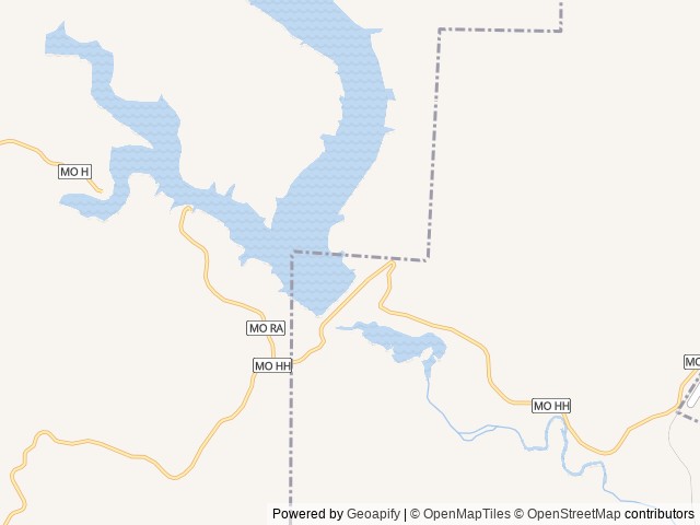 Map of Piedmont Park location at Piedmont, MO, United States