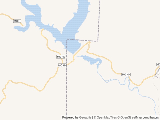 Map of River Road Park location at Piedmont, MO, United States