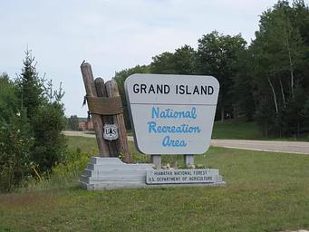 Grand Island National Recreation Area Sign