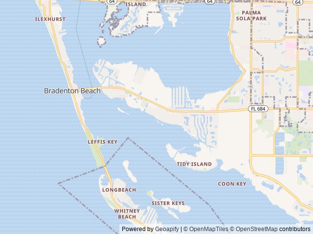 Map of Sarasota Bay RV Park location at Bradenton, FL, United States