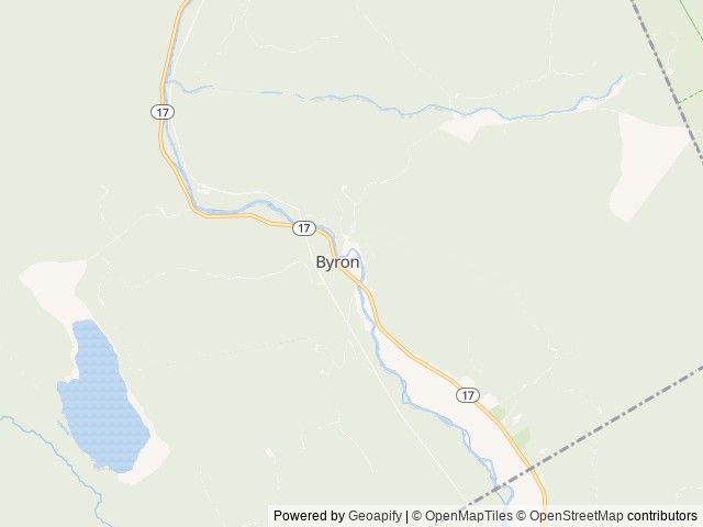 Map of Coos Canyon Campground & Cabins location at Byron, ME, United States