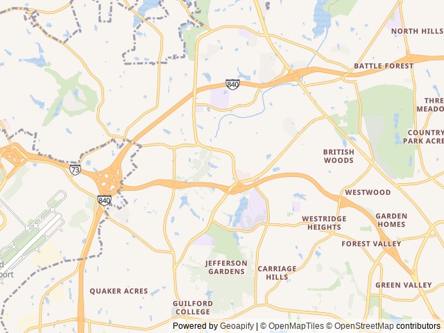 Map for The Tank-Sink Trekker near Greensboro, NC