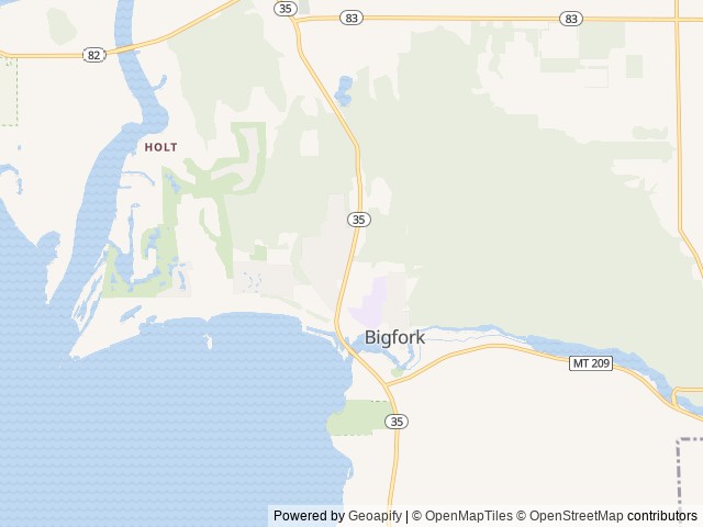 Map for Light and easy Winnebago bunkhouse. Pet friendly near Bigfork, MT