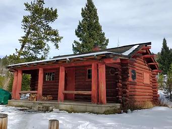 High Rye Cabin,  Red Cabin with snow on the ground