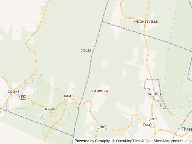 Map of Seven Points Picnic Shelters location at Hesston, PA, United States