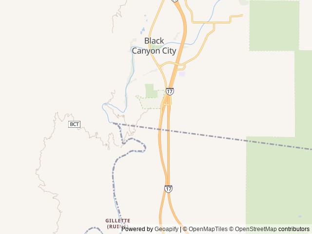 Map of Rock Springs RV Resort location at New River, AZ, United States