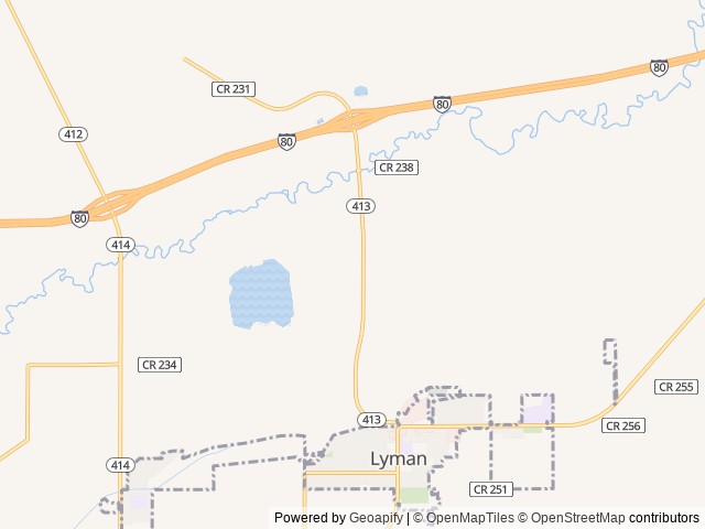 Map of Lyman KOA Journey location at Lyman, WY, United States