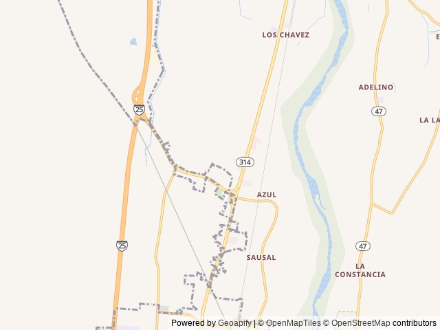 Map of Hacienda de las Flores RV location at Belen, NM, United States