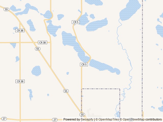 Map of Elk Lake Campground location at Hoffman, MN, United States