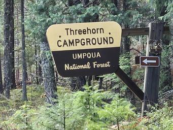Threehorn Campground sign