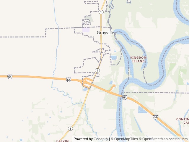 Map of Grayville / I-64 KOA Holiday location at Grayville, IL, United States