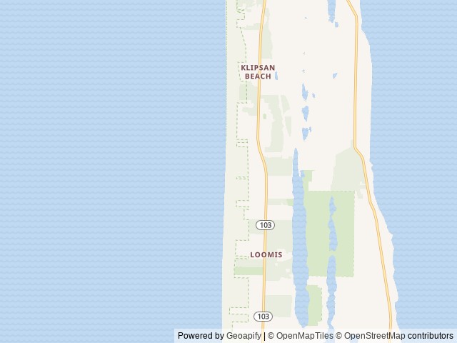 Map of Cedar to Surf Campground location at Ocean Park, WA, United States