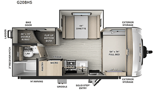 2024 Rockwood Geo Pro 20BHS with Slide-Out
