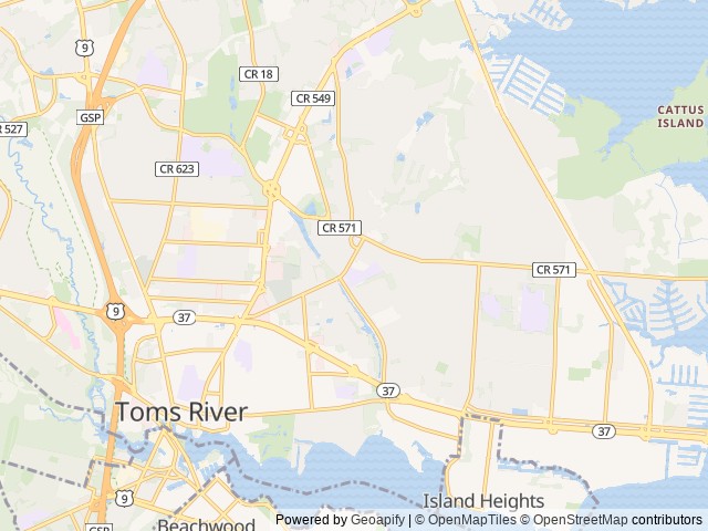 Map for Adventures in Old Glory near Toms River, NJ
