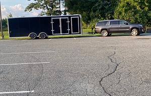 2021 Stealth 8.5x28 Race Car Hauler with room to sleep.