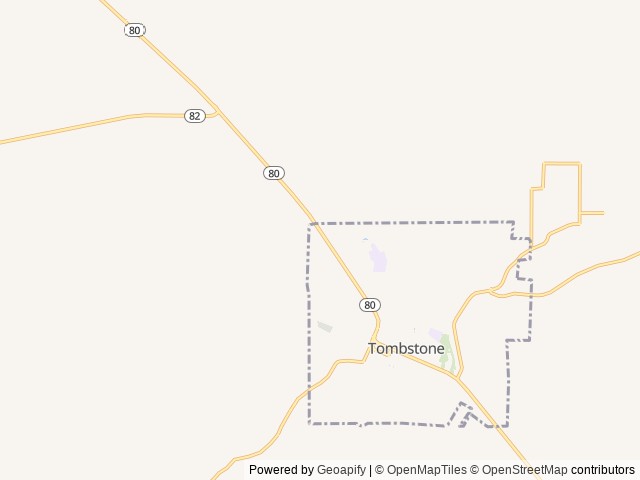 Map of Tombstone RV Park & Campground location at Tombstone, AZ, United States