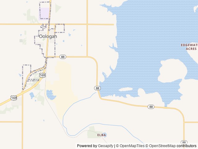 Map of Hawthorn Bluff location at Oologah, OK, United States