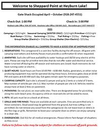 Sheppard Point Rules and Information