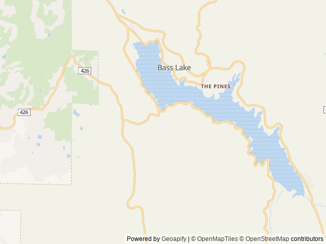 Map of Forks Campground (Sierra) location at Bass Lake, CA, United States