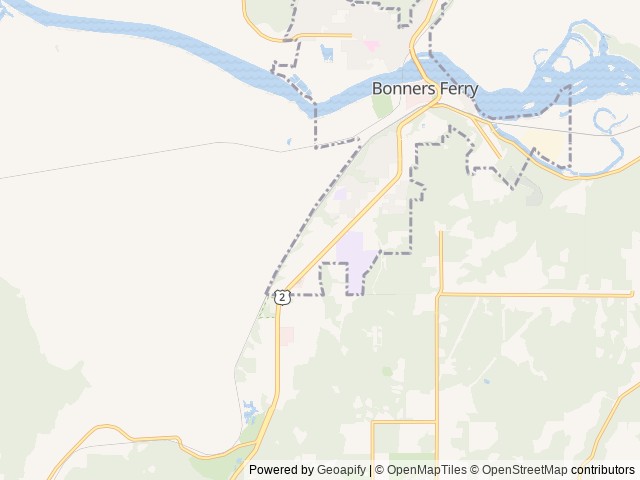 Map of The Idaho Lodge and RV Park location at Bonners Ferry, ID, United States