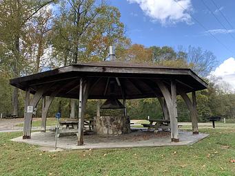 Non Reservable Shelter with fire pit, electric, and water 