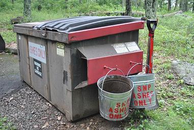 Mathews Arm Campground Ash Buckets