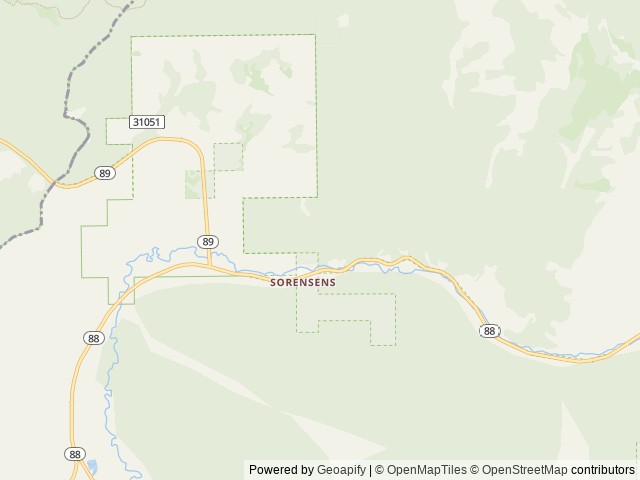Map of Kit Carson Campground location at Markleeville, CA, United States
