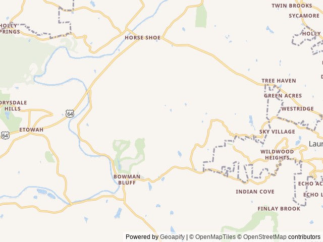 Map of Moonbeam Bungalows location at Horseshoe, NC, United States