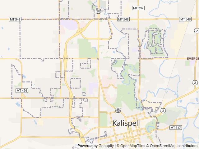 Map for Wise One near Kalispell, MT