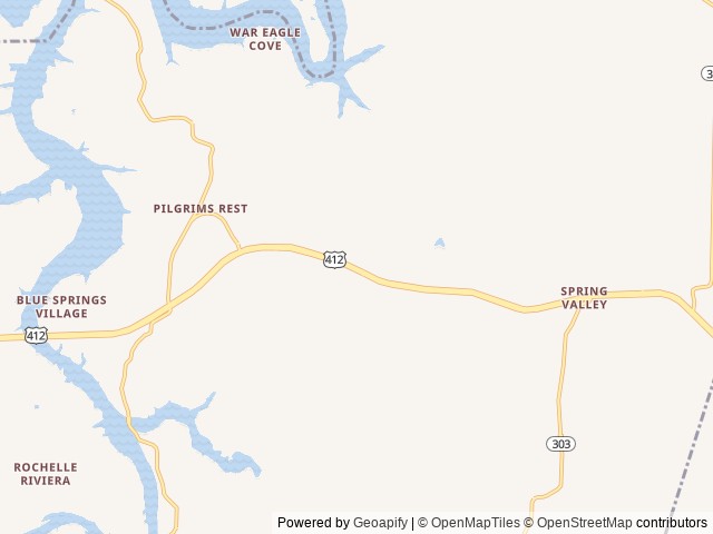 Map of NWA Hideaway location at Springdale, AR, United States