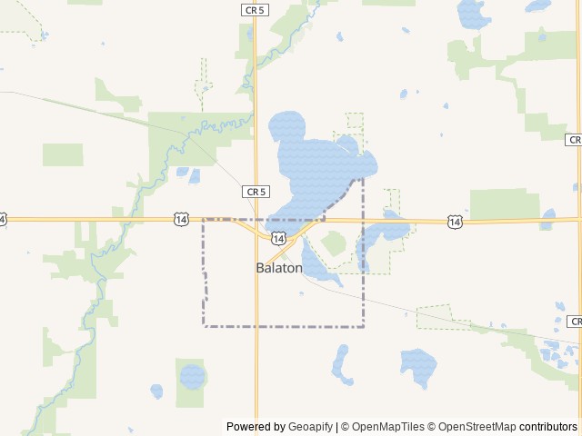 Map of Lakeside Campground location at Balaton, MN, United States