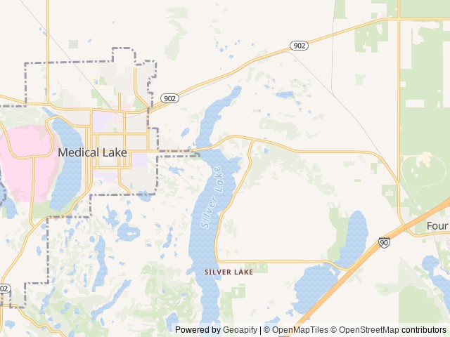 Map of Ruby's Resort and RV location at Medical Lake, WA, United States
