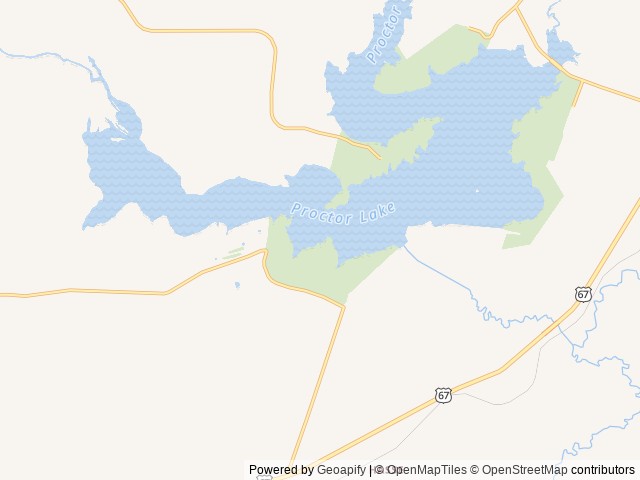 Map of Copperas Creek location at Comanche, TX, United States