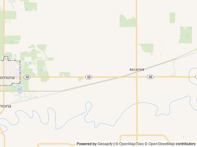 Map of Lake Georgia-Sue location at Ottawa, KS, United States