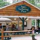 Covered picnic pavilion labelled 'Peggy's Gathering Place' showing an on‑site amenity and visitor activity area (used on the amenities/activity pages).