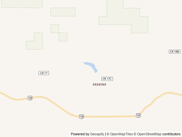 Map of Cottonwood Springs Campground location at Hot Springs, SD, United States