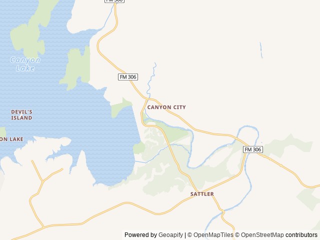 Map of Laird's Hideaway RV Park and Pickleball Courts location at Canyon Lake, TX, United States
