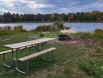 East Lake Campsite 3 table and fire ring