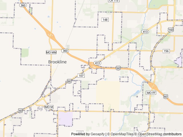 Map for Cozy Comfort near Brookline Township, MO
